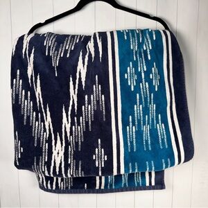 Pendleton Mendoza Trail Cotton Oversized Beach Towel Blue Jacquard Aztec Travel